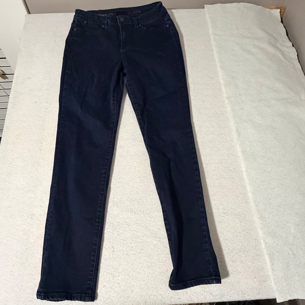 Talbots Heritage Ankle Jeans Womens 6 Indigo Blue Slim Leg Dark Wash Denim